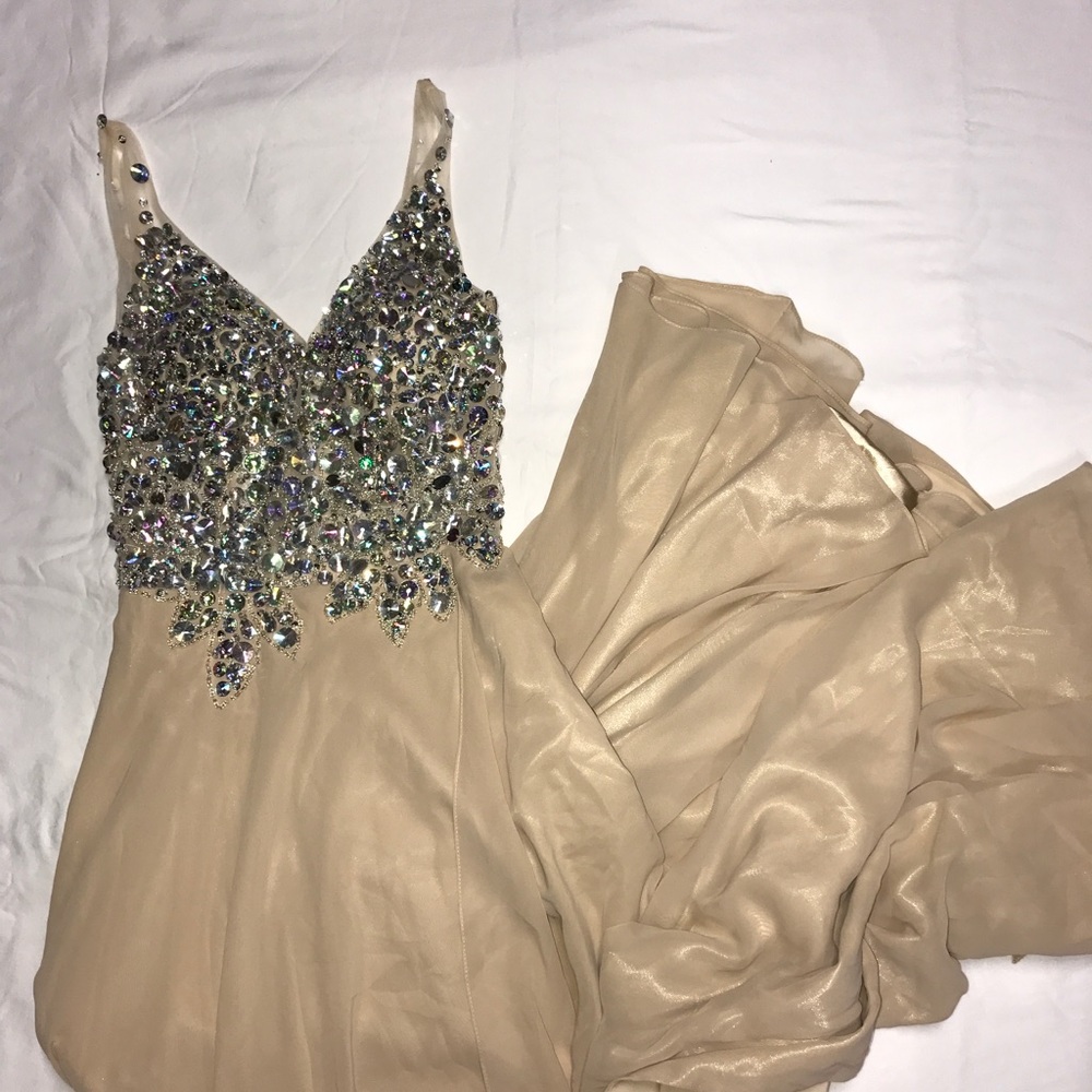 Glamorous evening gown or prom dress.